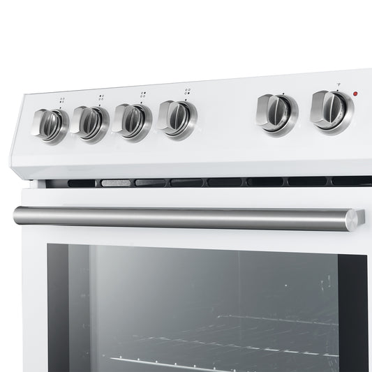 FORNO Premium 4-Piece Kitchen Bundle - Leonardo Espresso 30" Stainless Steel Range, 30" Stainless Steel Range Hood, 31" Stainless Steel Refrigerator, 24" Stainless Steel Dishwasher - FBDL-006-01CA