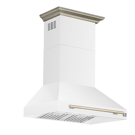 Forno Aria 36 Inch Wall-Mounted Range Hood in White