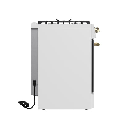 Forno Leonardo Espresso 30-Inch White Gas Range, 5 Burners, 39,500 BTU, 5 cu.ft Convection Oven