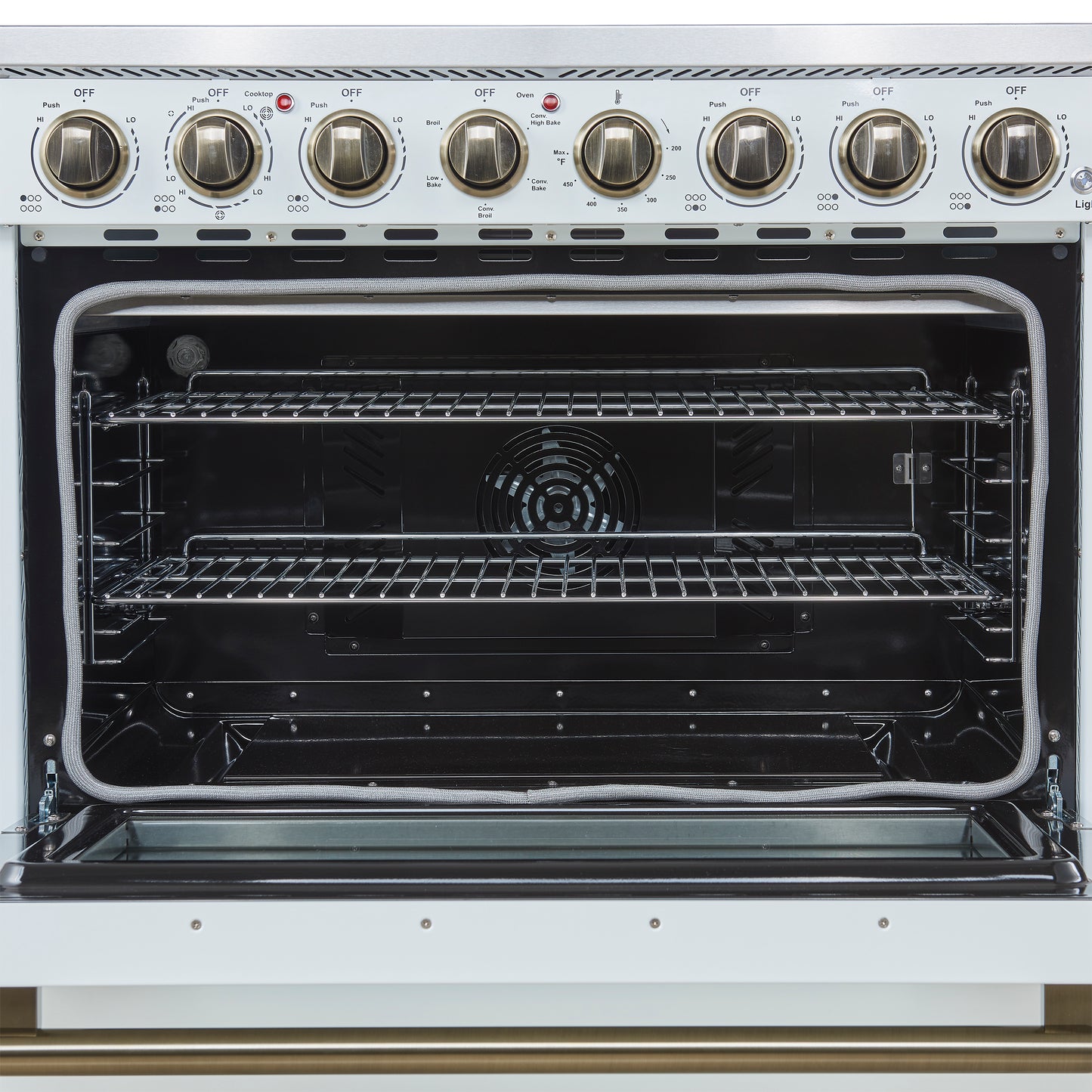 Forno Paolo 36 Inch White Freestanding Electric Range, Stainless Steel, 5.44 cu.ft, True Convection Oven, Energy Efficient