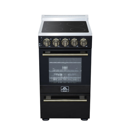 Forno Pallerano 20 Inch Freestanding Electric Range in Black, Canada Version, Plug and Cord Included