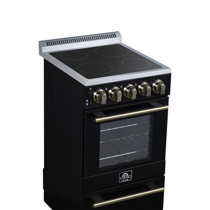 Forno Pallerano 20 Inch Freestanding Electric Range in Black, Canada Version, Plug and Cord Included