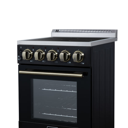 Forno Pallerano 20 Inch Freestanding Electric Range in Black, Canada Version, Plug and Cord Included