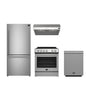 FORNO Premium 4-Piece Kitchen Bundle - Leonardo Espresso 30" Stainless Steel Range, 30" Stainless Steel Range Hood, 31" Stainless Steel Refrigerator, 24" Stainless Steel Dishwasher - FBDL-006-01CA