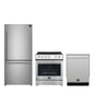 FORNO Premium 3-Piece Kitchen Bundle - 30" Electric Range, 31" French Door Refrigerator, 24" Built-In Dishwasher, Stainless Steel - FBDL-011-01CA