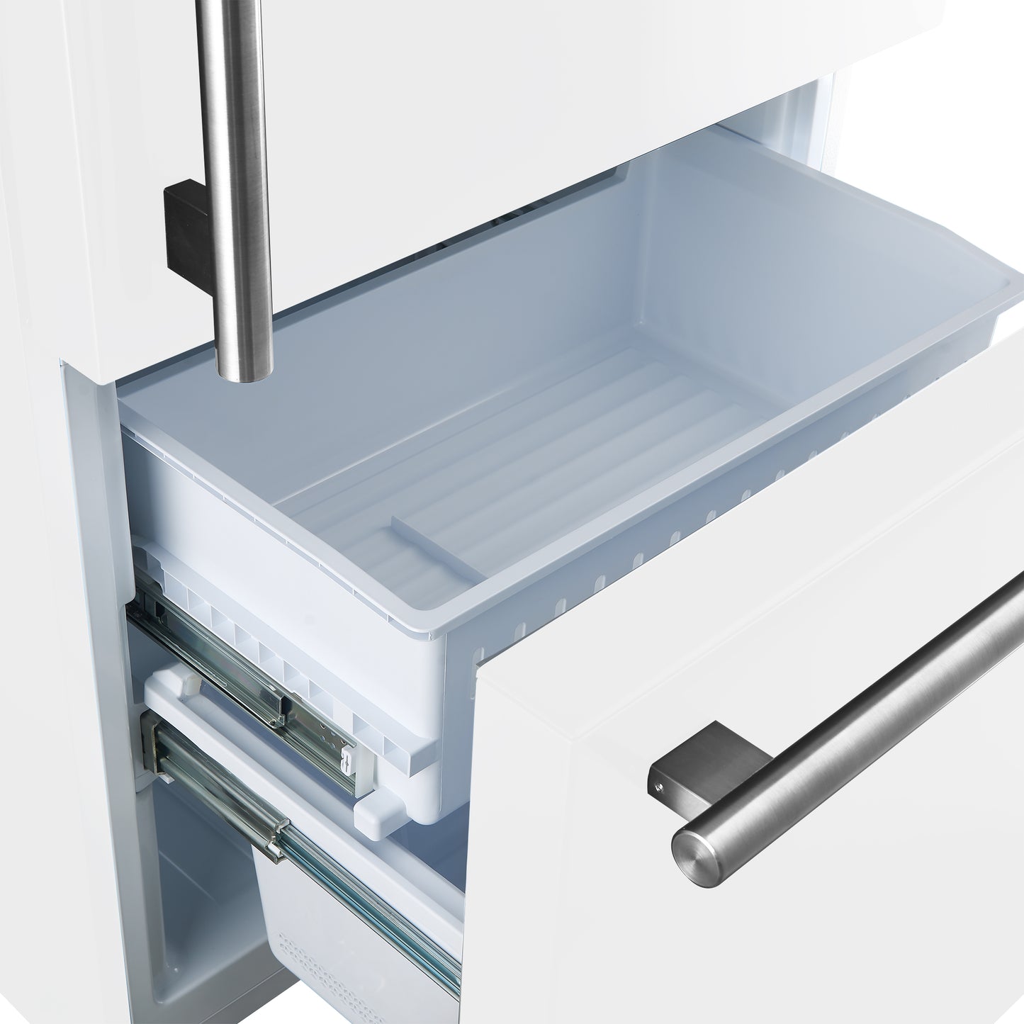 Forno Milano Espresso 31-Inch Bottom Freezer Refrigerator, White, 17.2 cu.ft Capacity, Energy Efficient