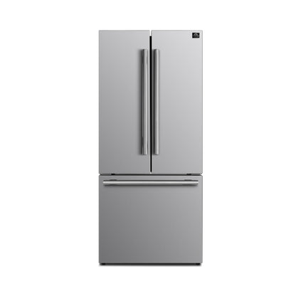 FORNO Premium 2-Piece Kitchen Bundle -Giovanni 30-inch Gas Range Stainless Steel, Forno Gallipoli 30" French Door Refrigerator with Bottom Freezer 17.5 cu. ft Capacity - FBDL-020-01CAUS