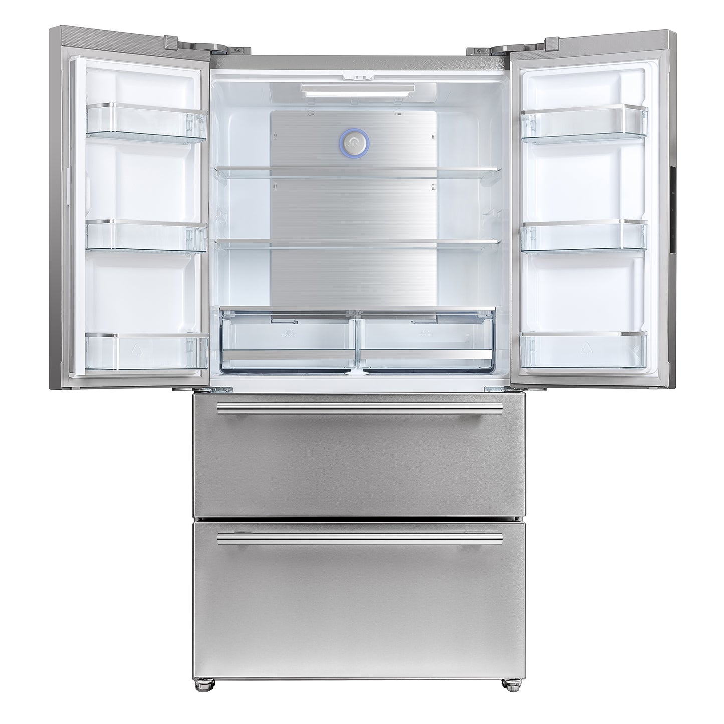 FORNO Premium 3-Piece Kitchen Bundle - 36" Gas Range, 36" French Door Refrigerator, 24" Built-In Dishwasher, Stainless Steel - FBDL-009-02CAUS