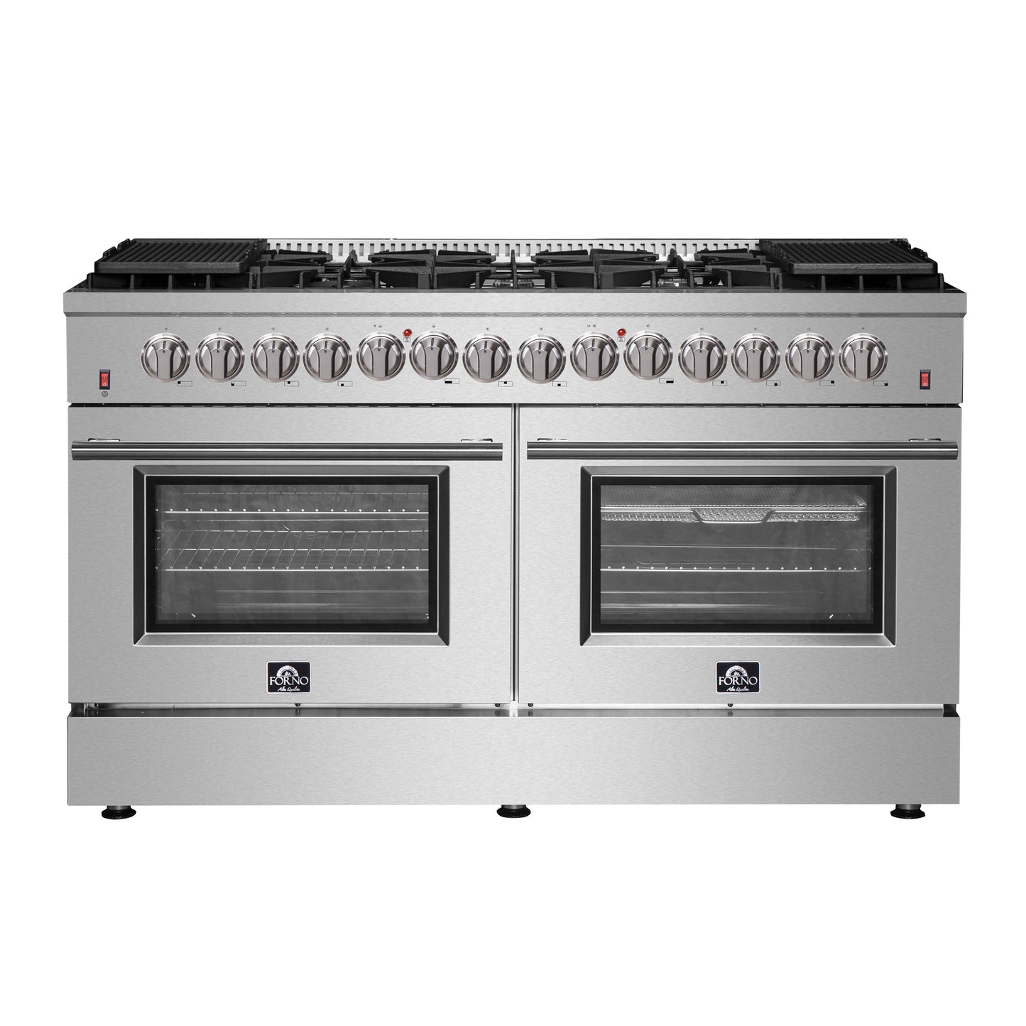 Forno Galiano 60-Inch Freestanding Dual Fuel Range, 10 Burners, Double Convection Ovens