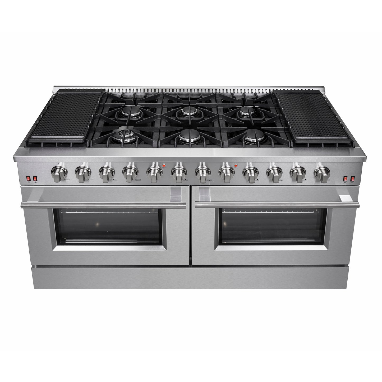 Forno Galiano 60-Inch Freestanding Gas Range, 10 Burners, Double Ovens, Griddle, Energy Efficient