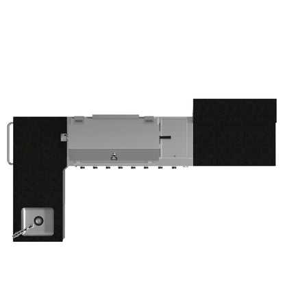 FORNO Bulnes 40-Inch BBQ, 95,000 BTU, 5 Burners, Sear & Rotisserie Infrared with Side Burner, Stainless Steel Outdoor Kitchen with 1.8 cu.ft. Beverage Center & Black Granite Countertops