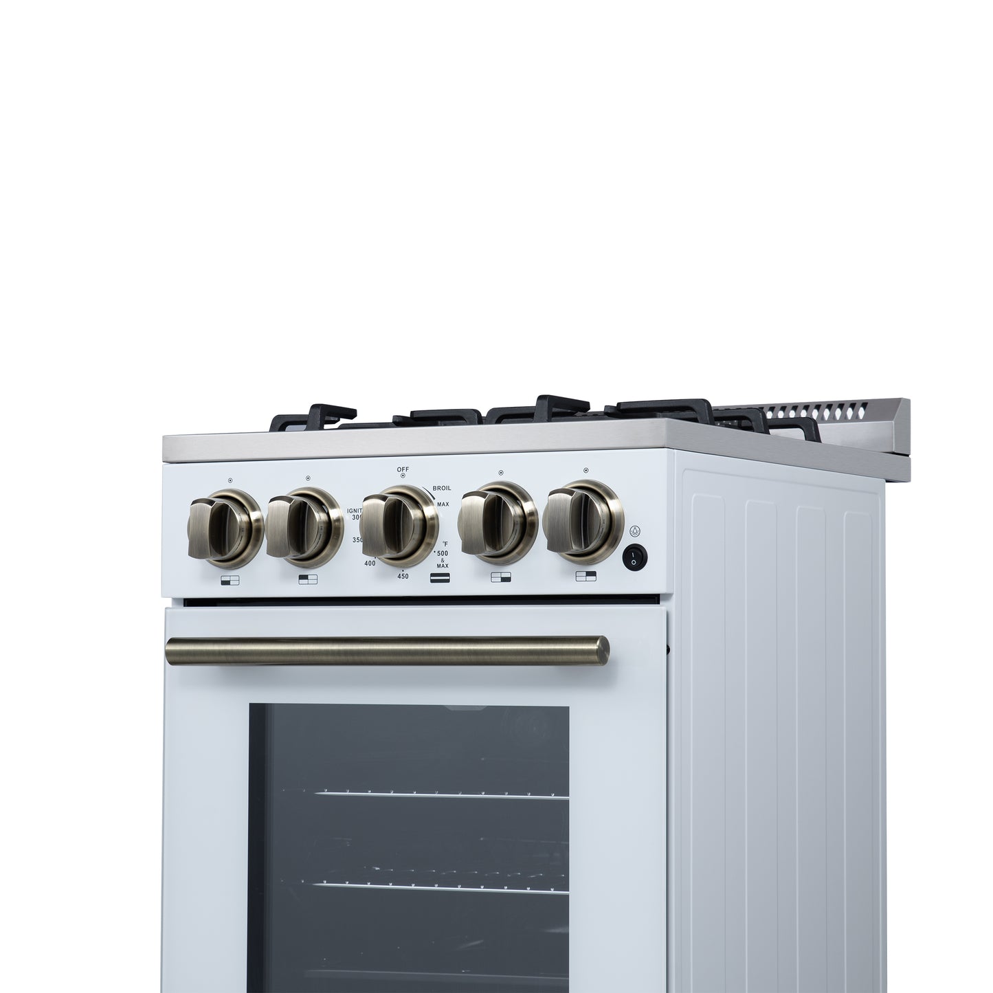 Forno Lamazze 20 Inch Freestanding Gas Range in White, Compact Design