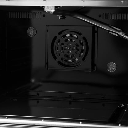 FORNO Galiano 48-inch Gas Range Black & Antique Brass Design, 8 Burners, 107,000 BTU, Griddle, 6.58 cu.ft. Double Ovens