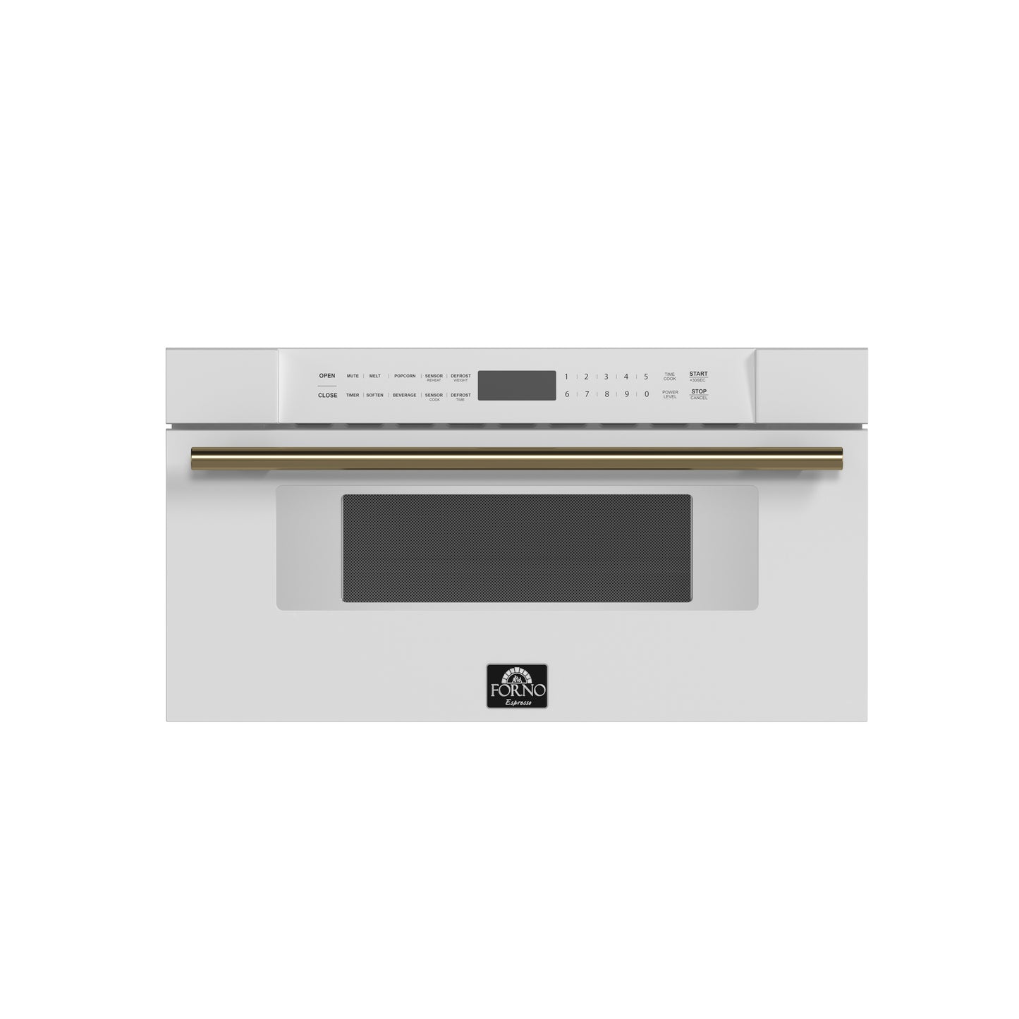 Forno Capoliveri Espresso 30-Inch Microwave Drawer, White, 1.2 cu.ft, 1500 Watts, Built-In, Touch Control LCD Display, Auto-Touch Open/Close, 11 Power Levels, Sensor Cooking
