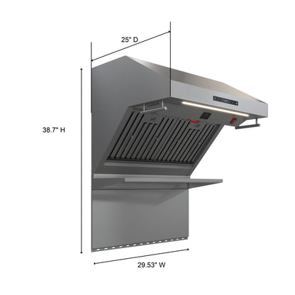Forno Savona 30-Inch Wall Mount Range Hood, Baffle Filters, Backsplash Included