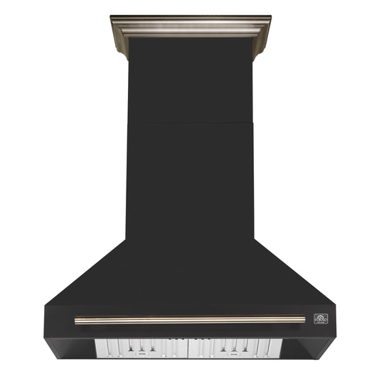 Forno Aria 36 Inch Wall-Mounted Range Hood in Black
