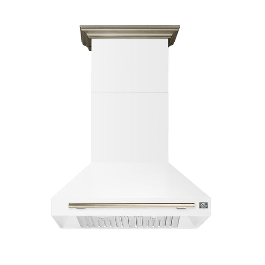 Forno Aria 36 Inch Wall-Mounted Range Hood in White