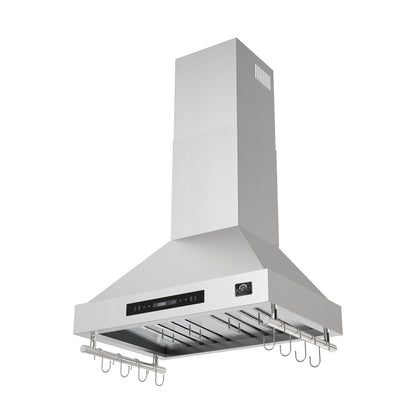 Forno Venezia 30 Inch Wall-Mounted Range Hood with Touch Controls and Baffle Filters