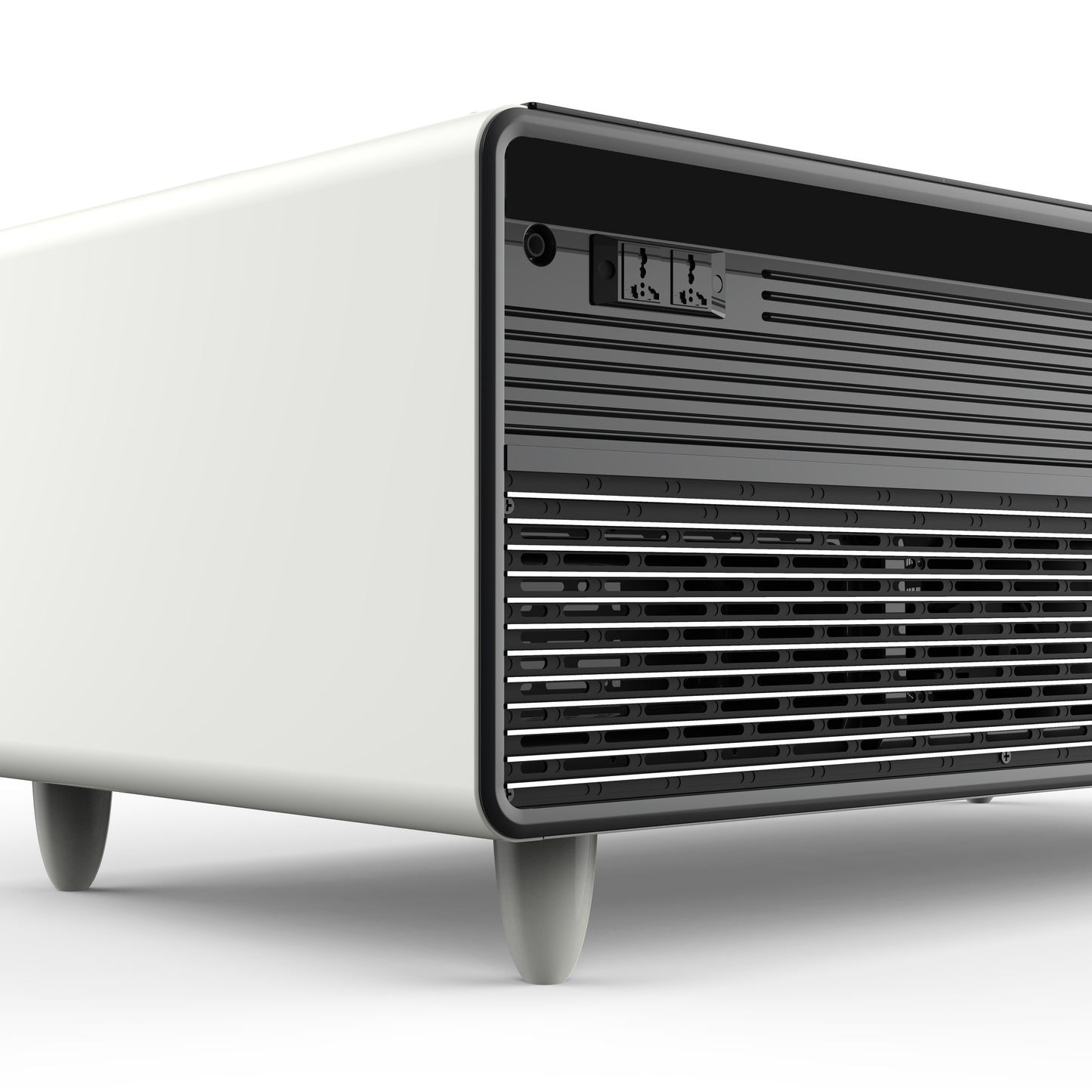 Forno Evoluto Tavolo 51-Inch White Smart Coffee Table – Dual Refrigerator Drawers, Bluetooth 5.0 Audio, Wireless Charging & RGB Ambient Light