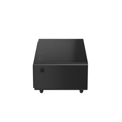 Forno Evoluto Tavolo 51-Inch Black Smart Coffee Table – Dual Refrigerator Drawers, Bluetooth 5.0 Audio, Wireless Charging & RGB Ambient Light