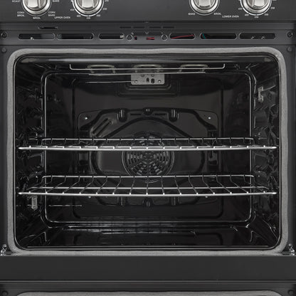 Forno Vomero 30-Inch Double Wall Oven, Black, 10 cu.ft Total Capacity, 7100W Convection, Mechanical Controls, Manuel Steam Clean