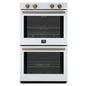Forno Vomero 30-Inch Double Wall Oven, White, 10 cu.ft Total Capacity, 7100W Convection, Mechanical Controls, Manuel Steam Clean