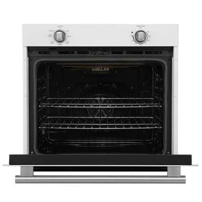 Forno Vomero 30-Inch Wall Oven, White, 5 cu.ft Capacity, 3550 Watts Convection, Mechanical Controls, Manuel Steam Clean