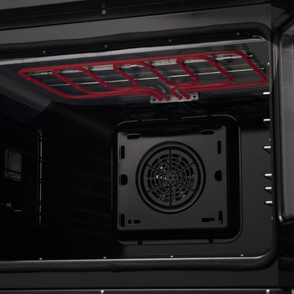 Forno Asti 30-Inch French Door Electric Wall Oven in Black & Antique Brass, 3.68 cu. ft. True Convection, 3,600W, Air Fry, Sous Vide, Self-Clean